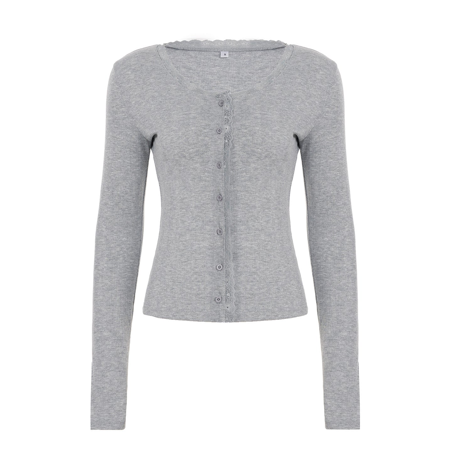Women's Lace Stitching Light Long Sleeve Knitted Coat