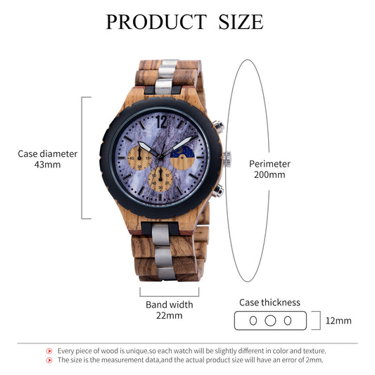 Leisure Business Quartz Wood Watch