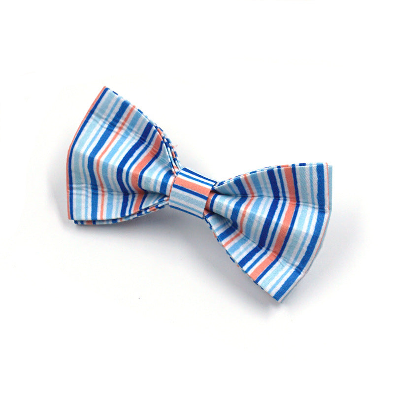 Striped Print Pet Chest And Back Leash Bow Trash Bag Set