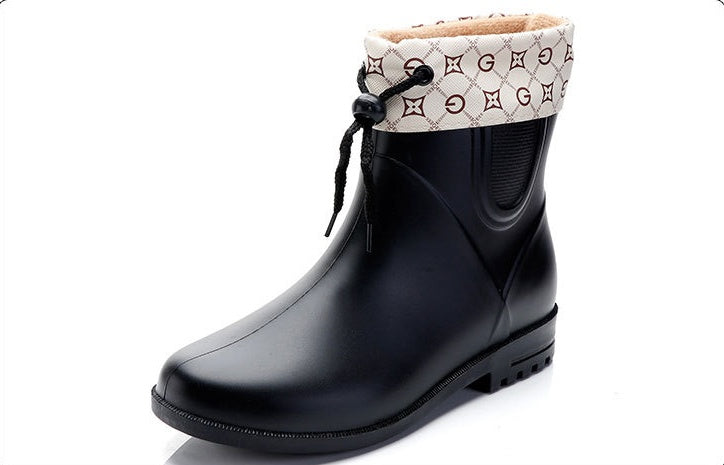 Fashion All Seasons Ladies All-match Rain Boots Short Tube