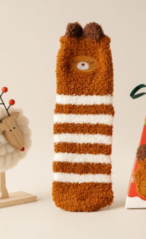Three-dimensional Cartoon Soft Home Floor Socks In The Tube