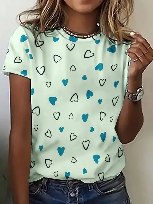 Women's Floral 3D Printed T-shirt Printed Top