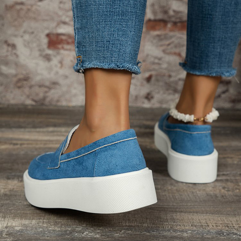 Nye Loafers Platform Runde Tå Slip-on Sko Til Kvinder Udendørs Casual Gåsko