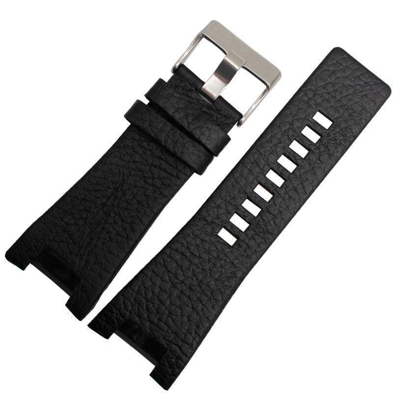 Lychee-grain cowhide notch plain strap