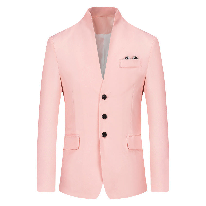 Men's Solid Color Three-button Suit