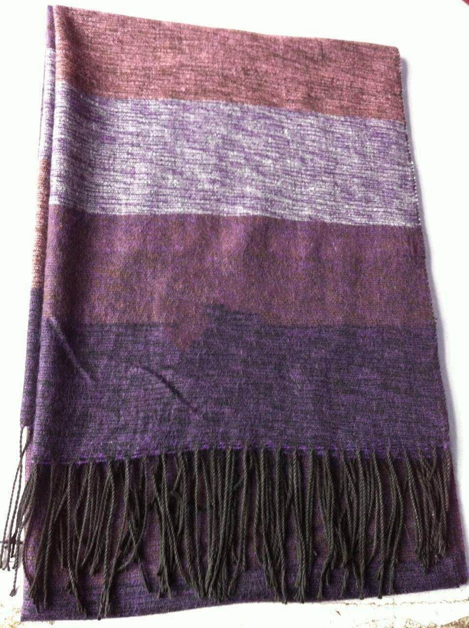 Cashmere striped checked shawl