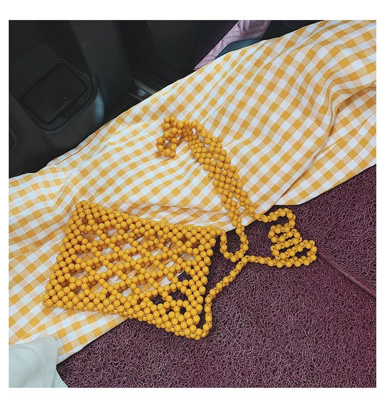 Fashion pearl woven single and versatile shoulder bag