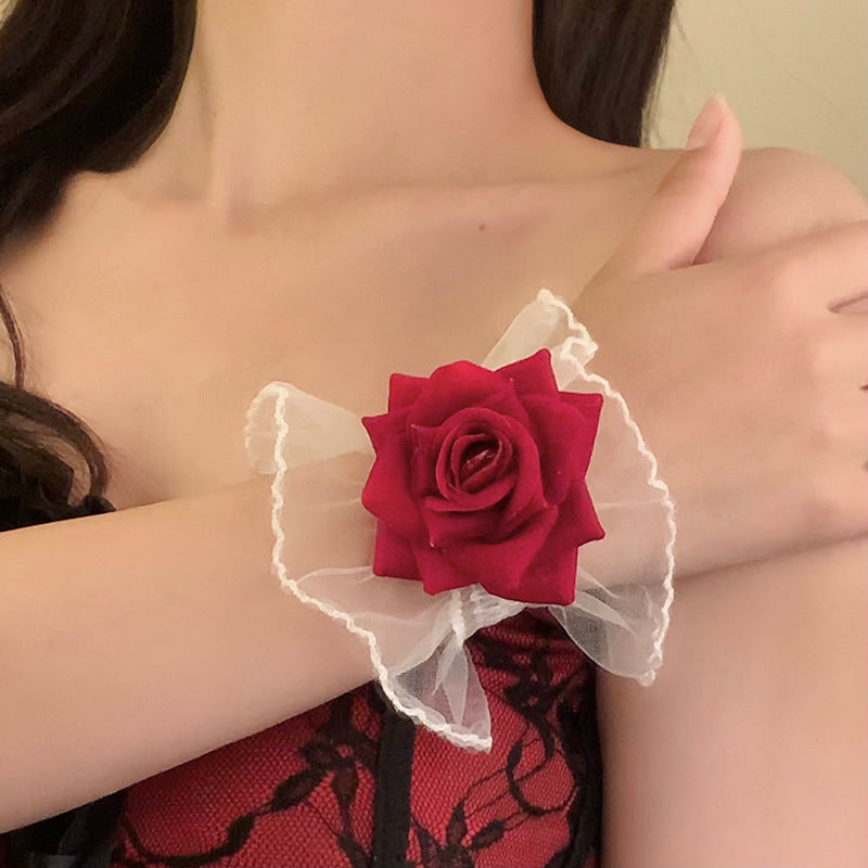 Women's Fashion Lace Rose Wrist Oversleeve