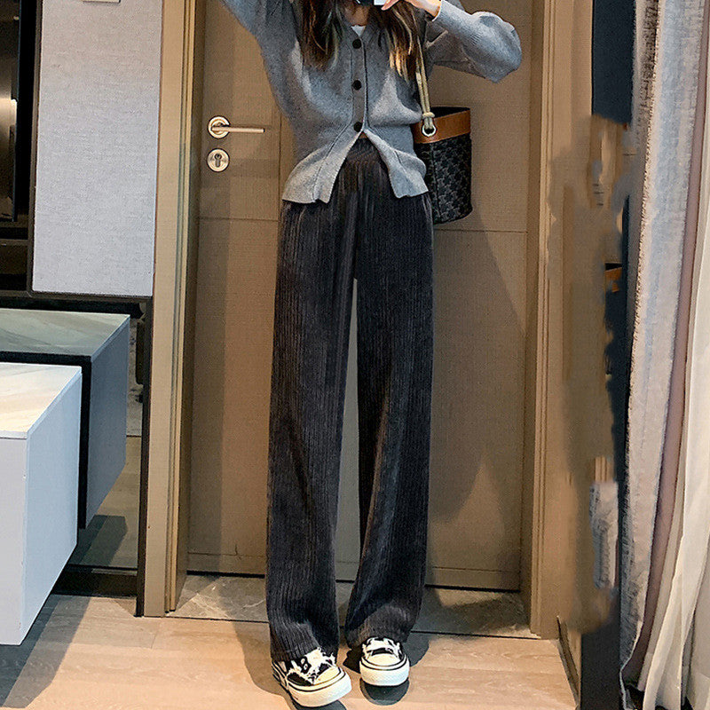 Casual Padded White Corduroy Trousers