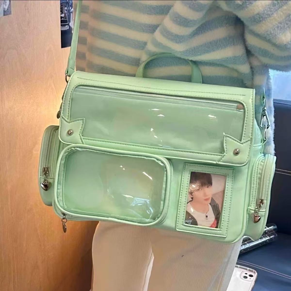 Hidden Light Plate Shoulder Cartoon Backpack Amusement Park Cartoon Backpack Crossbody Bag
