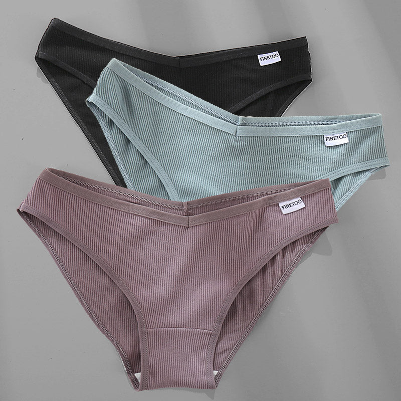 Cotton Panties Female Underwear Sexy Women Briefs  3PCS M-4XL