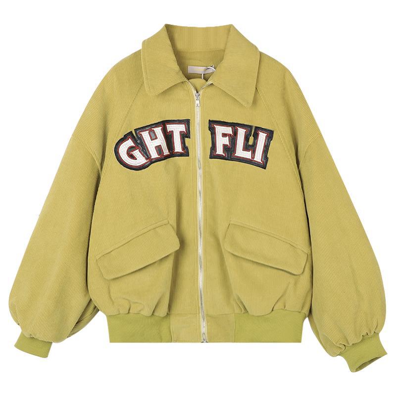 Women's Retro Alphabet Casual Corduroy Jacket