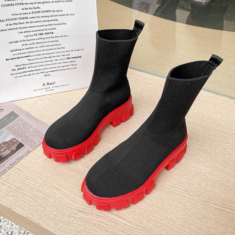 Short Thin Skinny Boots Women's Short Boots