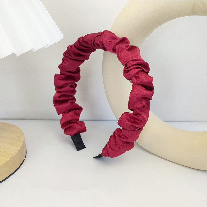 French Retro Fabric Pleated Headband Girls All-match