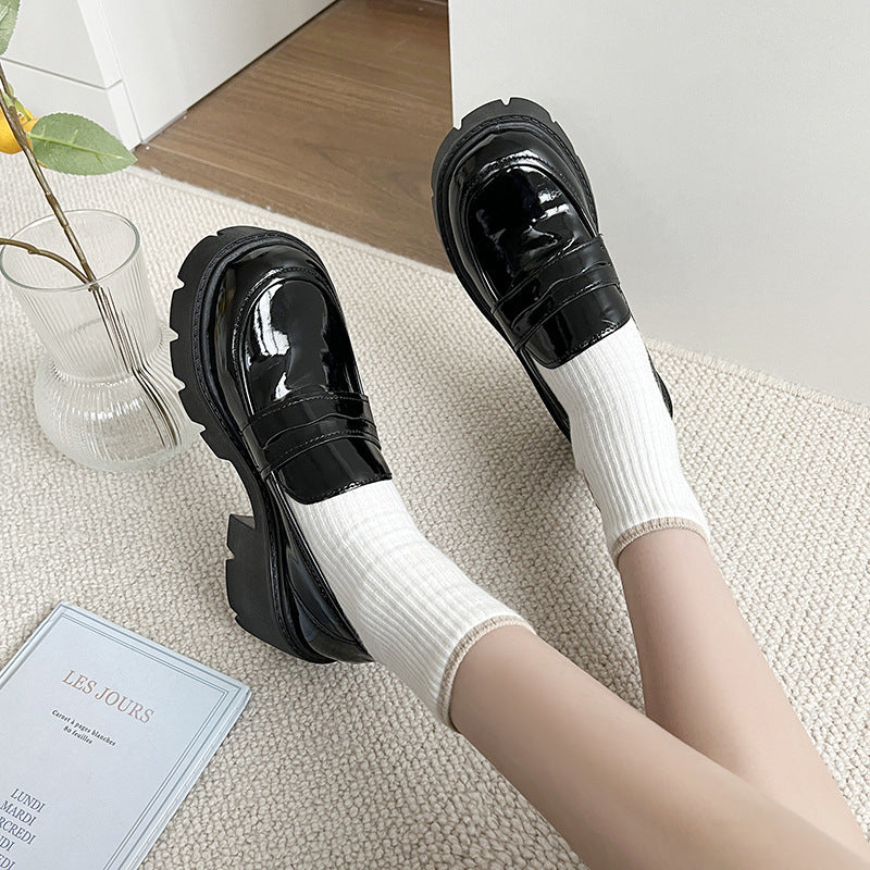 Round Toe All Matching Platform Height Increasing Shoes