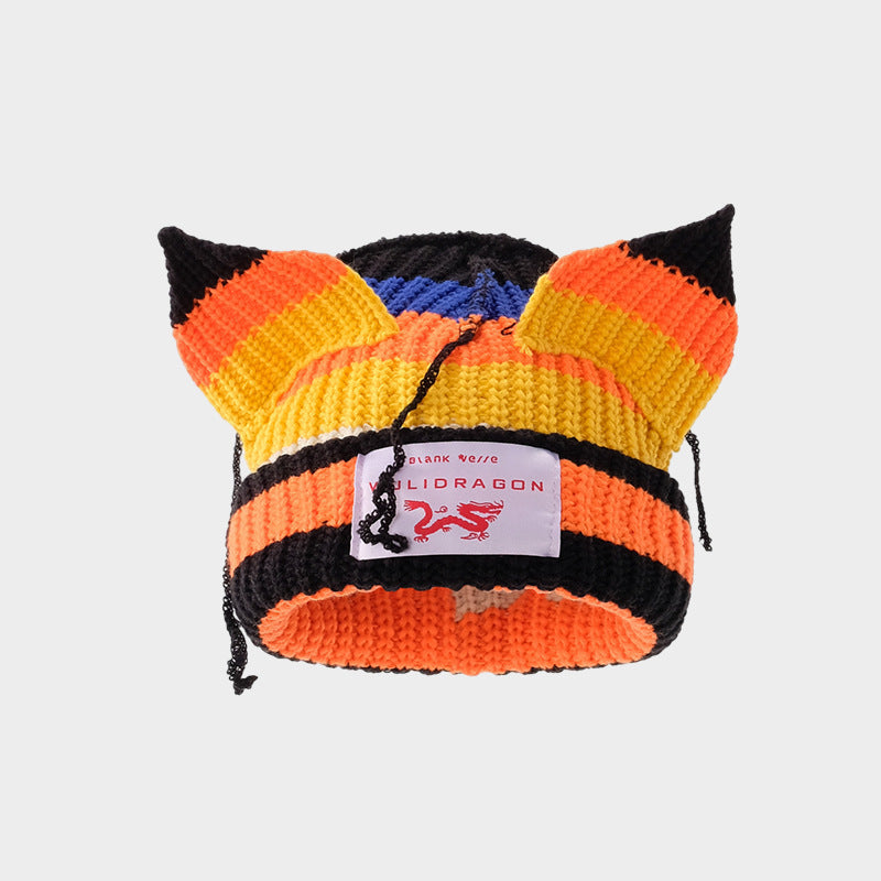 Woolen Cap Warm Ear Protection Cute Lady