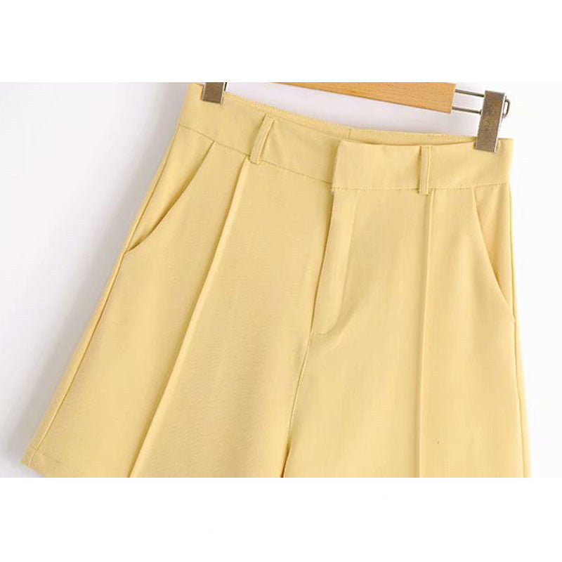 Pure Color Women's Casual Three-piece Shorts