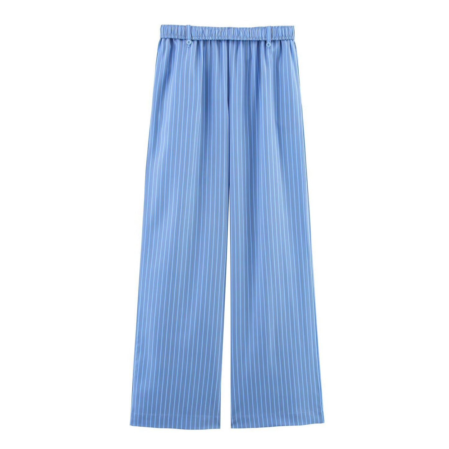 Women's Versatile Top High-waisted Straight-leg Striped Pants