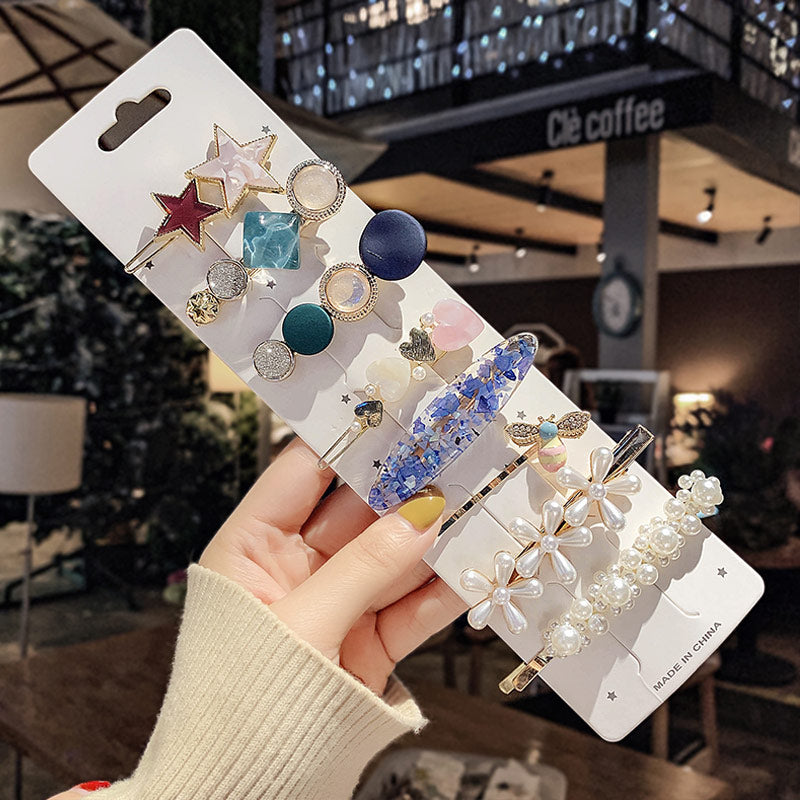 Pearl hairpin rhinestone hairpin