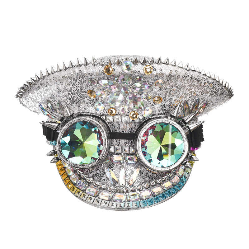 Sequin Top Hat With Big Brim For Male And Female Performances