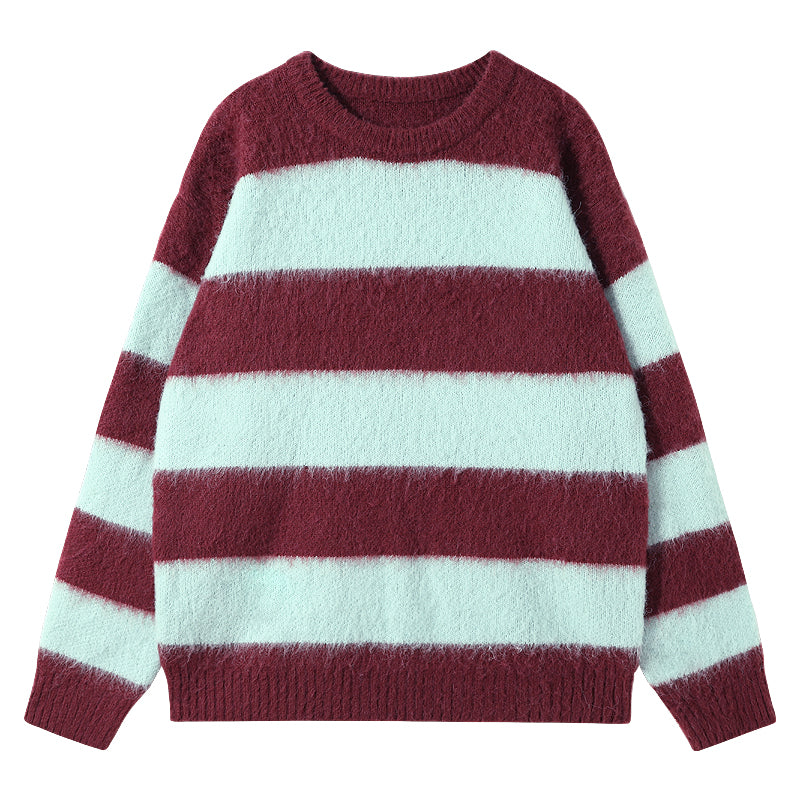 Men's Striped Contrast Lazy Sweater