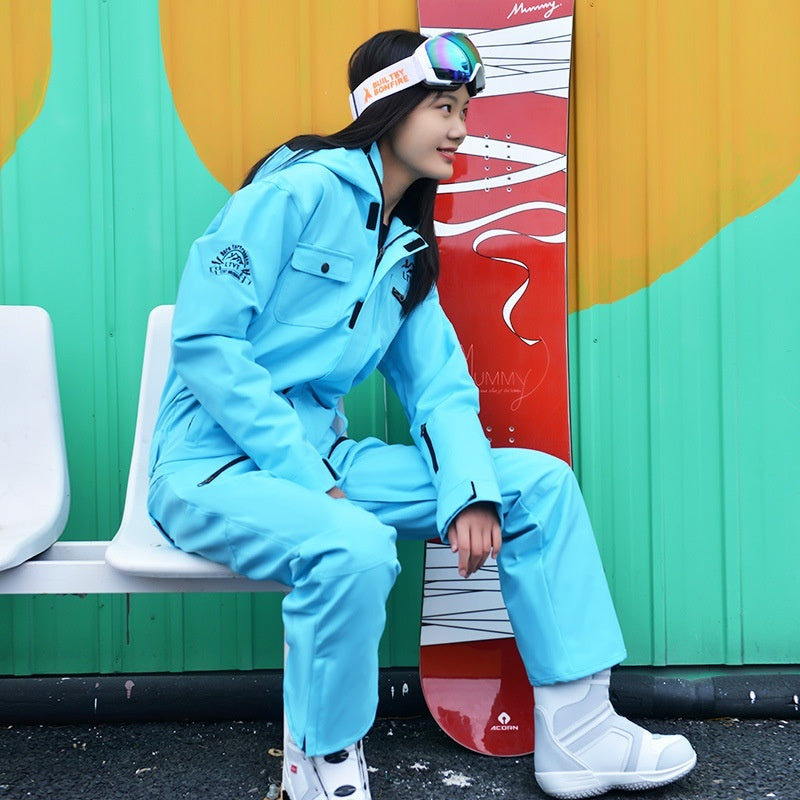 Single-board One-piece Ski Suit For Winterwindproof And Waterproof