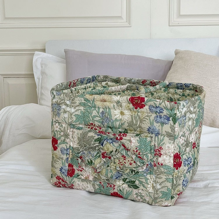 Floral Patchwork Home Sundries Storage Basket