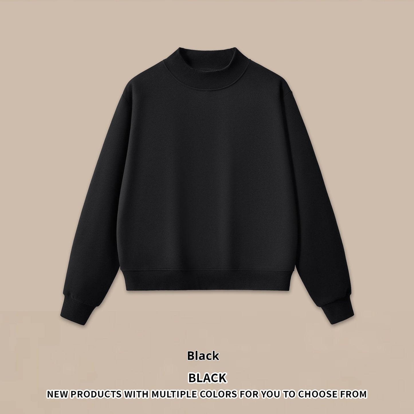 Halvhøjhalset sweatshirt- og shorts-sæt i amerikansk fleece