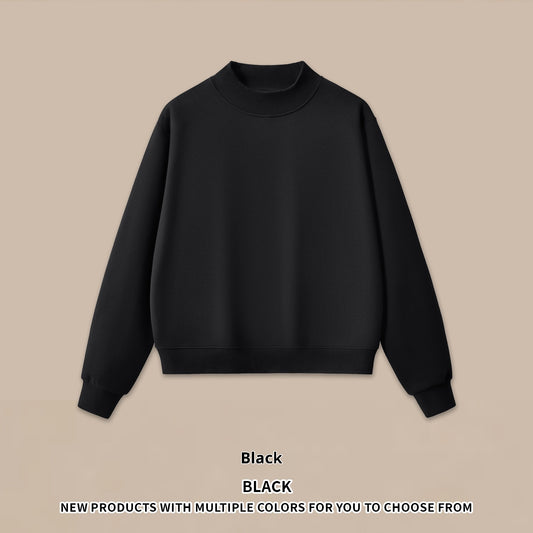 Halvhøjhalset sweatshirt- og shorts-sæt i amerikansk fleece