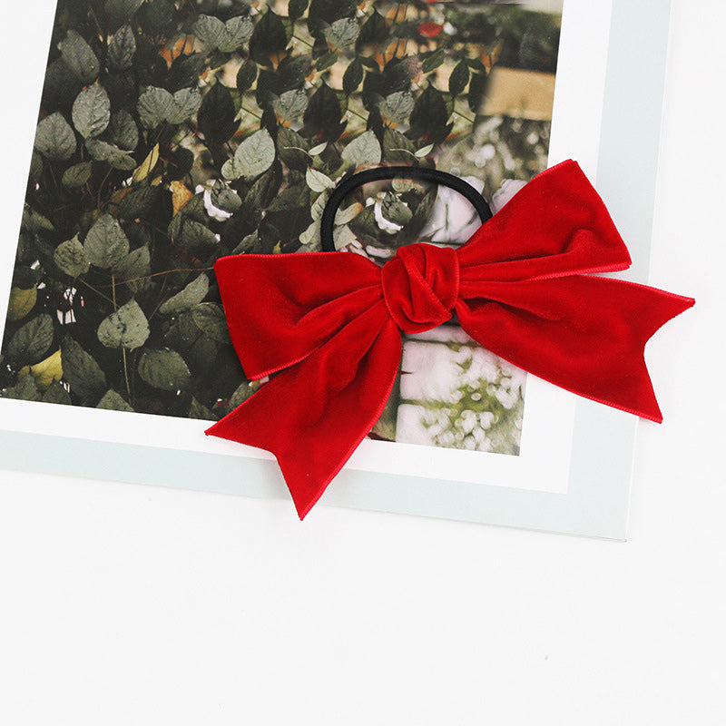 Japanese retro velvet bow hairpin