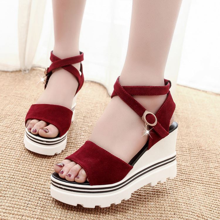 Spring and autumn waterproof fish mouth sandals high heels