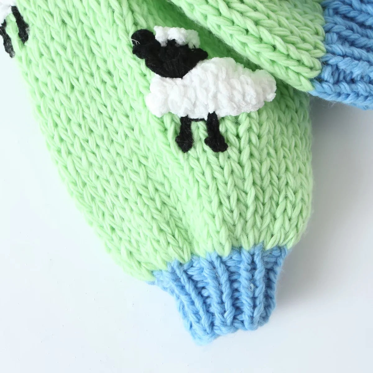Women's French Green Small Sheep Sweater Coat
