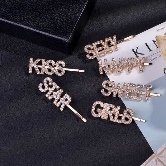 Women's bangs letter hairpin