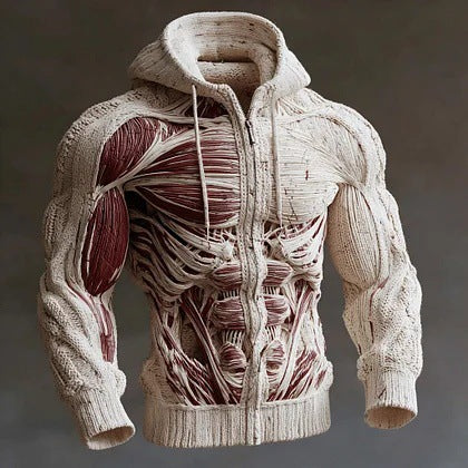 Mens Casual Printed Hooded Jacket In American High-Street Style
