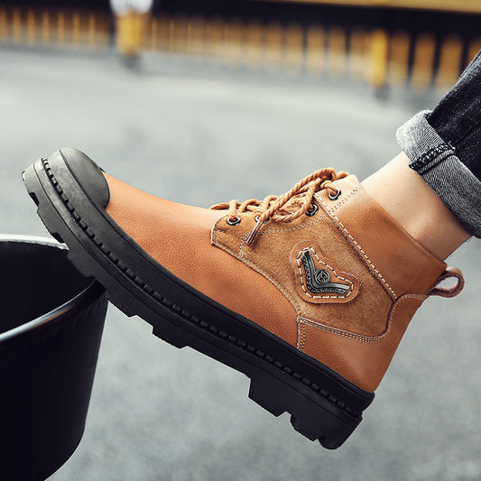 Men's casual plus fleece boots