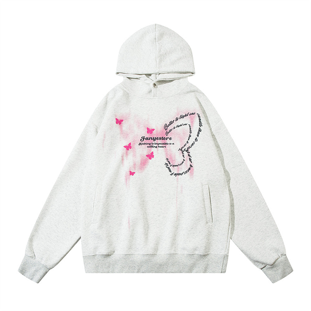 Butterfly Printing Creative Design Sense Hooded Pullover