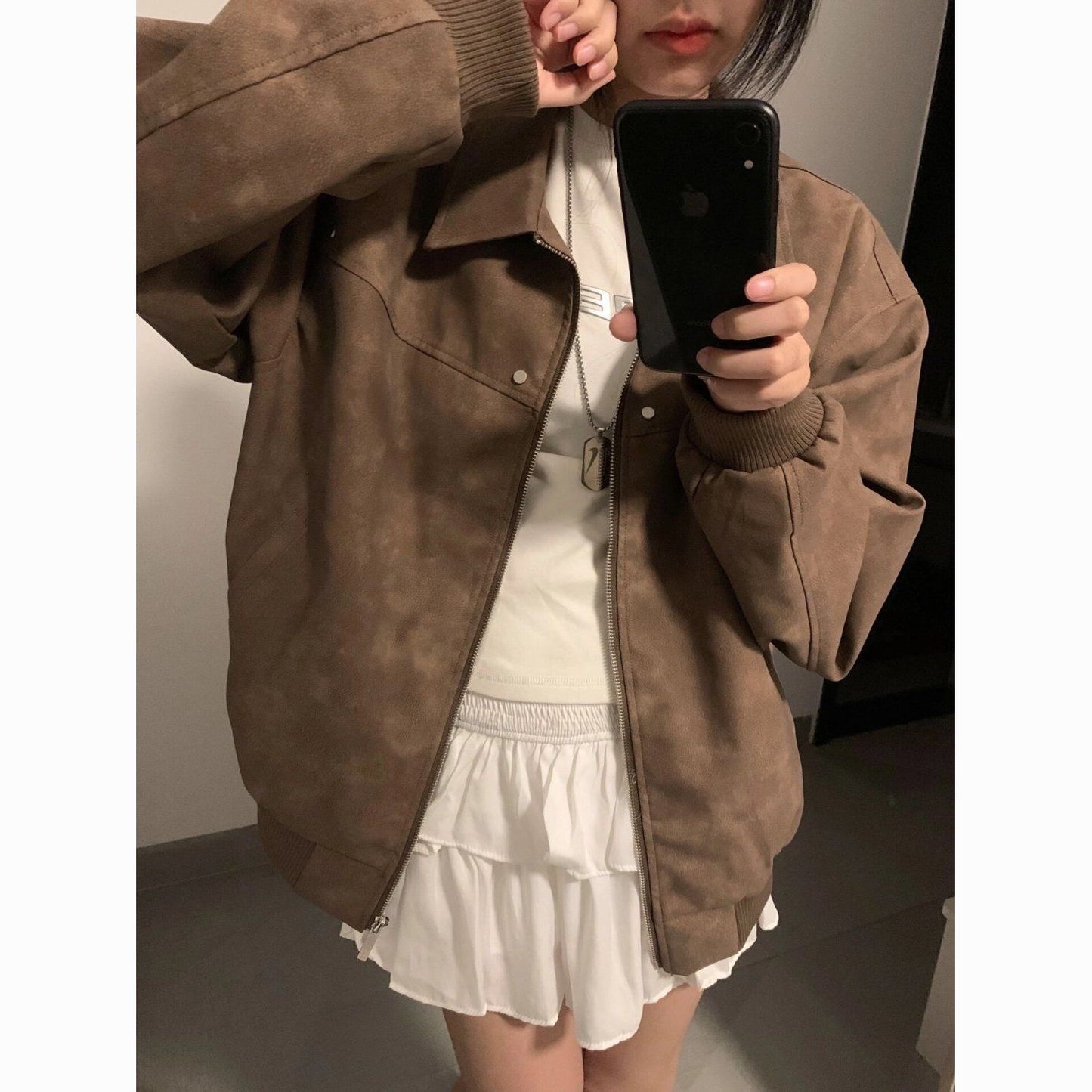 Amerikansk Retro High-end Revers Par Casual Jakke