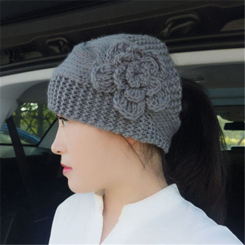 Women's Beanie Windproof Belt Fashion Warm Flower Headgear