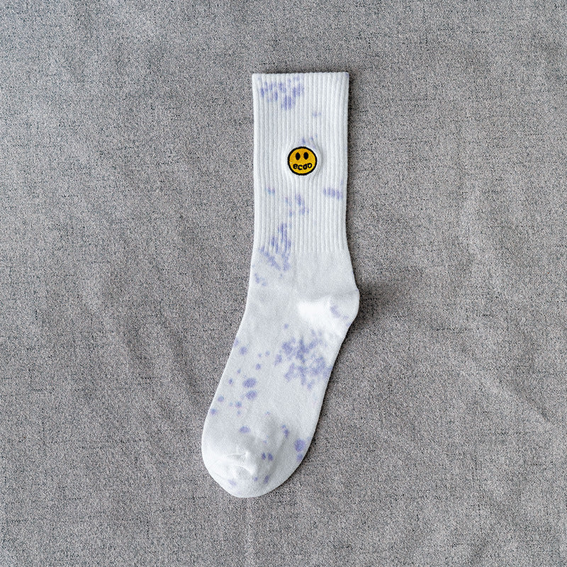 Smiley Socks Female Middle Tube Harajuku Male Street Trend