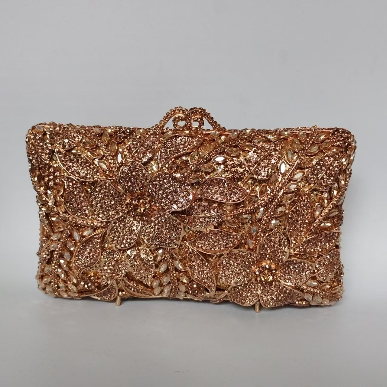 Blomst Diamant Banket Rhinsten Clutch Brude Bryllup Taske