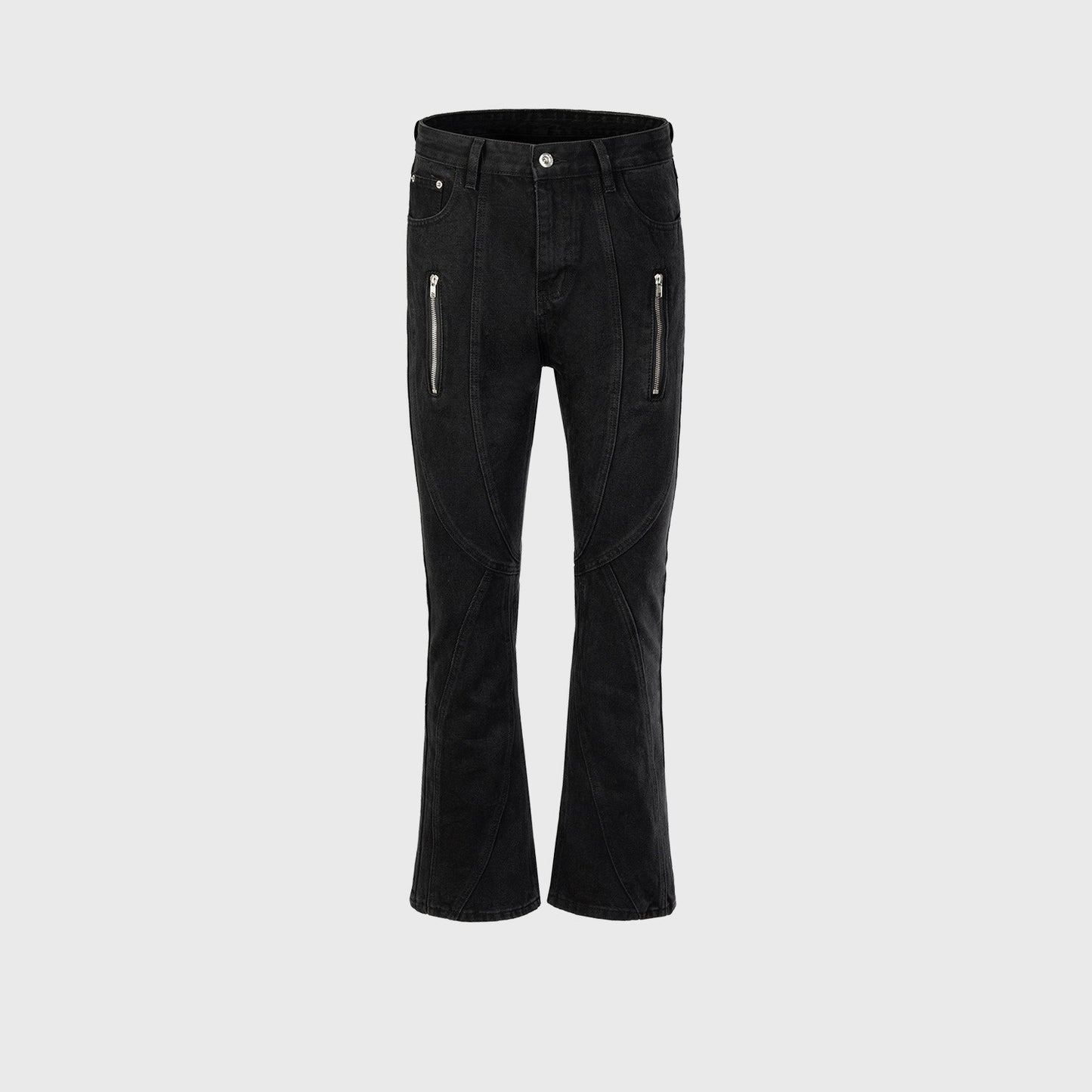 Women's Slim Fit Trousers Stitching Zipper Jeans