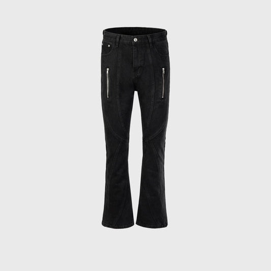 Women's Slim Fit Trousers Stitching Zipper Jeans