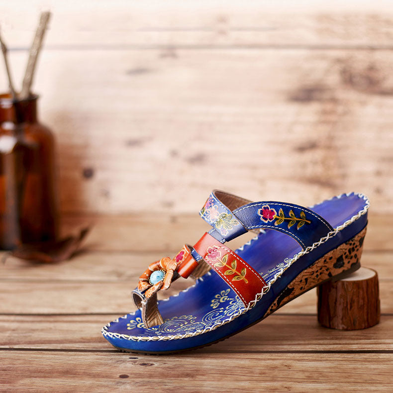 Ethnic Women's Sandals All Over Toe Lightweight Mid-heel