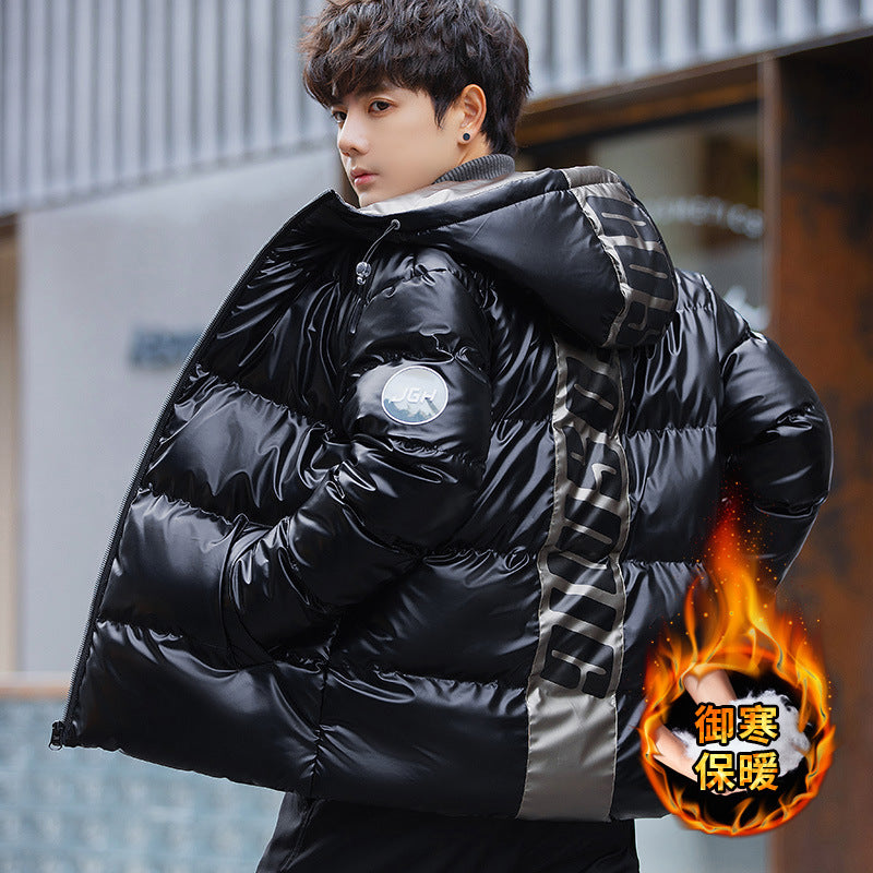 Winter New Cotton Padded Men's Casual Bright Cotton Padded Clothes