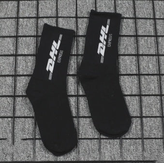 Popularlogo hip-hop long tube cotton socks