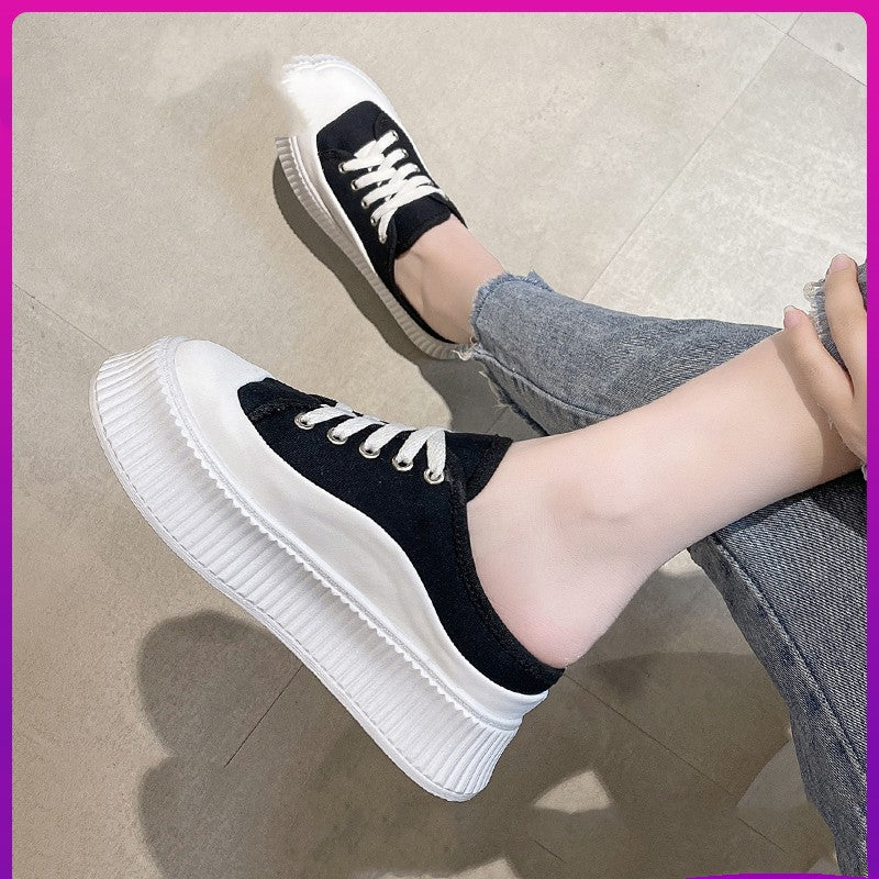 Lazy Person Wearing Half Slippers With A Wrapped Head For Women To Wear Externally
