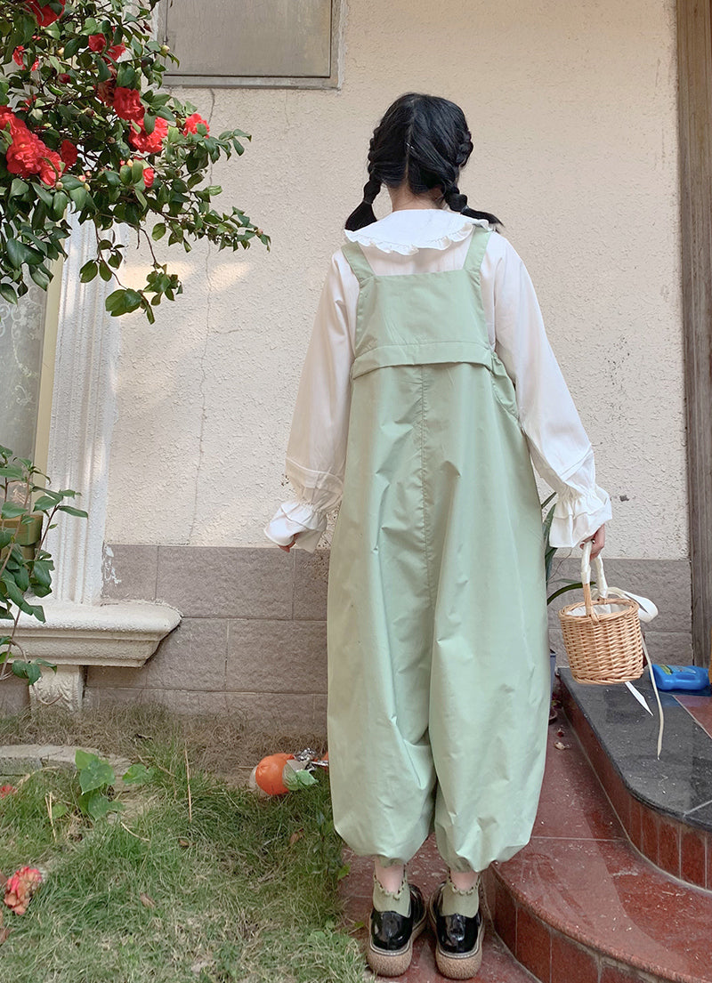 Women's Floral Loose Radish Bud Bib Pants