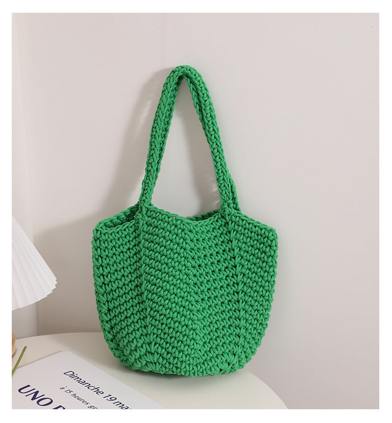 Single Shoulder Cotton Thread Woven Bag