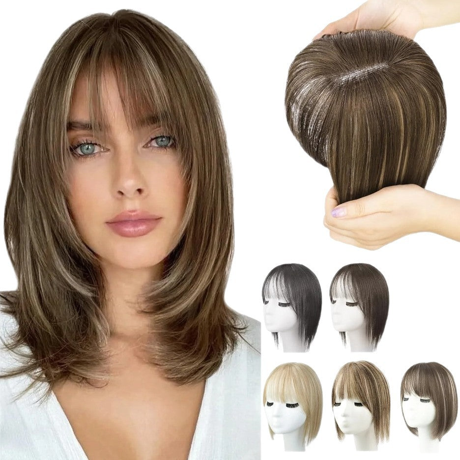 Wig Women's Natural Lightweight Breathable Cover Gray Hair Invisible