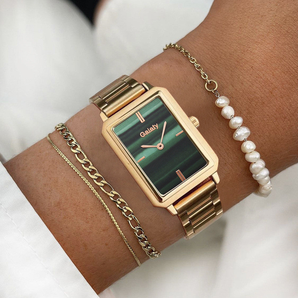 Women's Alloy Watch Fashion Set Small Square